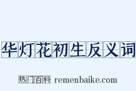 华灯花初生反义词是什么意思的图片